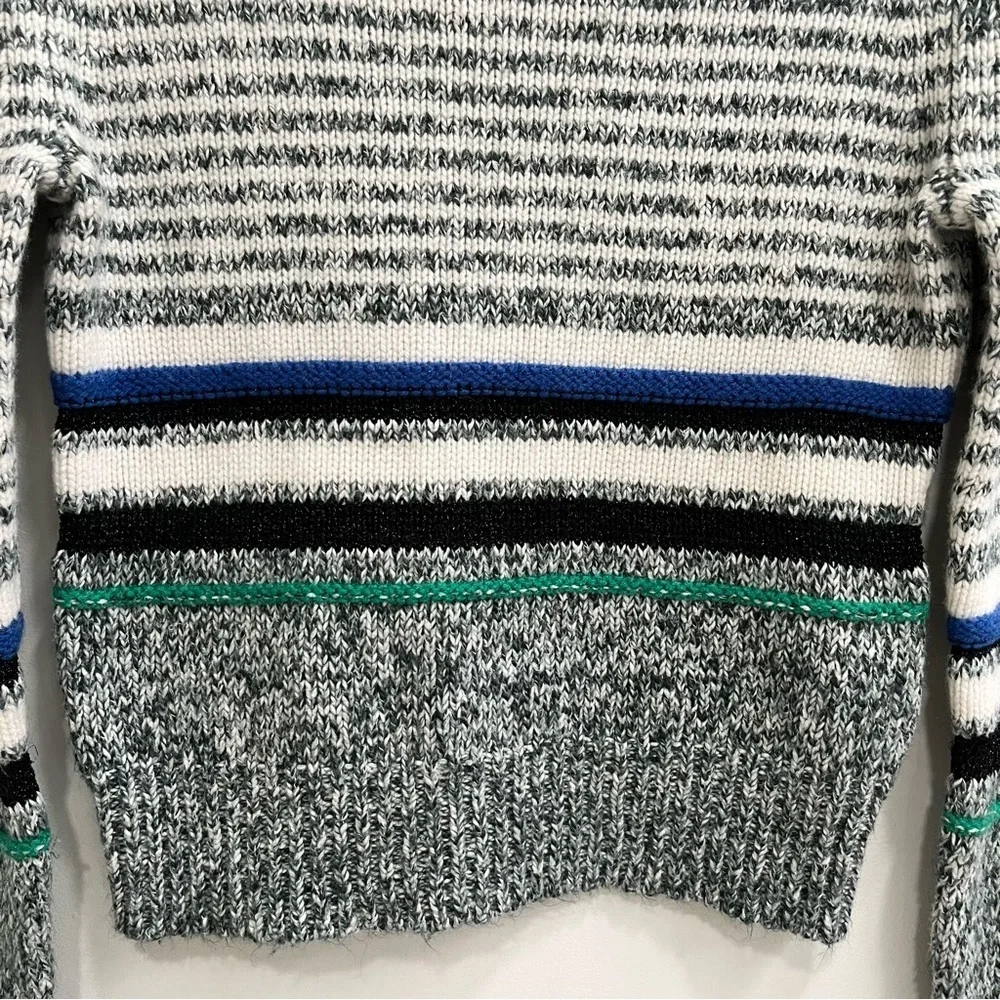 See by Chloe Striped Nightfall Green Sweater Designer Metallic Women’s Medium